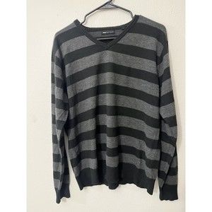 Paper Denim & Cloth PD&C Mens Striped LS V Neck Sweater Size Large